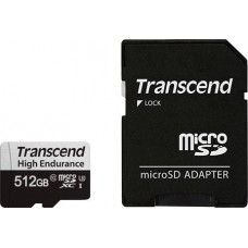 Transcend 512GB MicroSD 350V Class 10 UHS-I U3+SD adapter